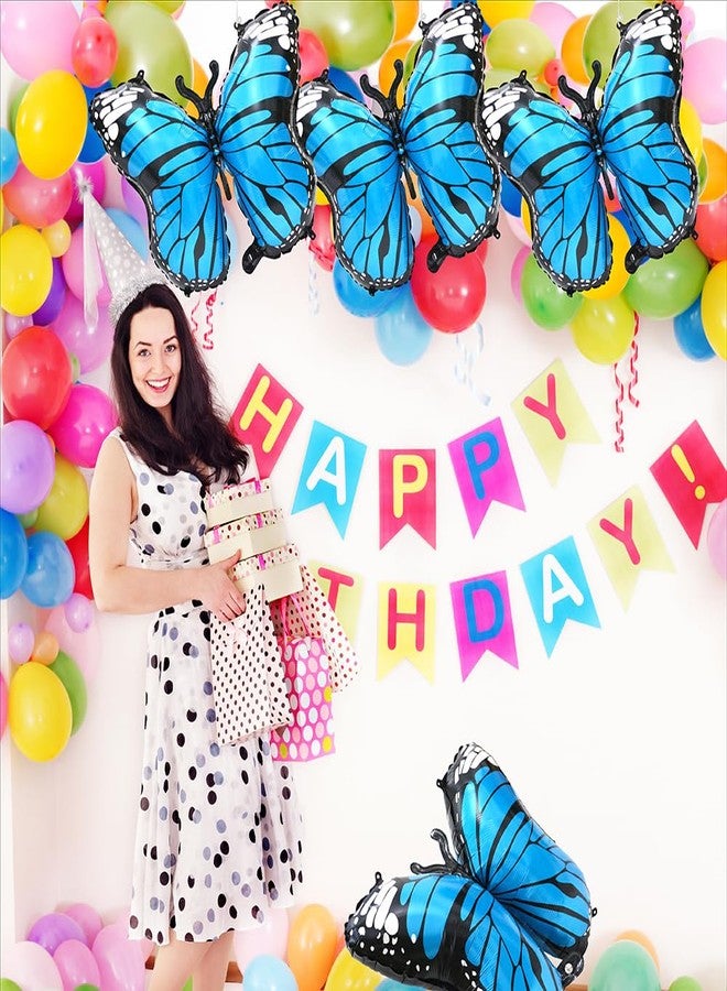 Deermon Blue Lovely 28 Inches Party Butterfly Balloon Kit, 4 Piece Aluminum Foil Mylar Helium Butterflies Balloons for Butterfly Themed Party, Wedding, Birthday, Baby Shower, Party Decoration Supplies - Image 3